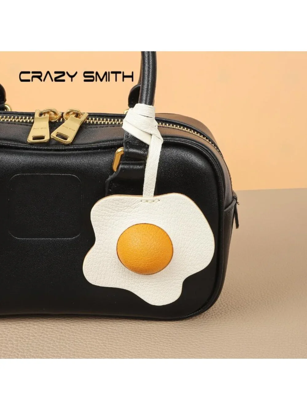Stylish Leather Keychain & Purse Charm - Fun Food Bag Accessory for Handbags